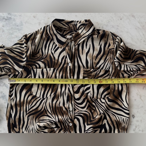 Chico's Black, Brown and Cream Animal Print Button-Down Shirt - Picture 8 of 9